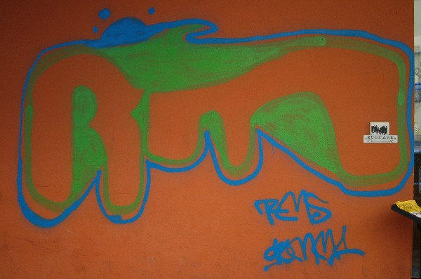 Scritta verde blu - Murales di Bologna